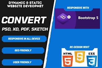 develop a responsive website with HTML CSS and bootstrap
