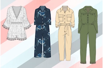 design custom jumpsuits or any outfit for men and women