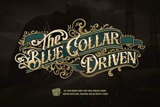 create vintage hand lettering and tattoo logo design
