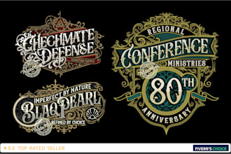 create custom vintage calligraphy and victorian style lettering design