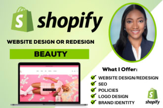 design your lash,  makeup, hair, nail, or beauty company shopify website