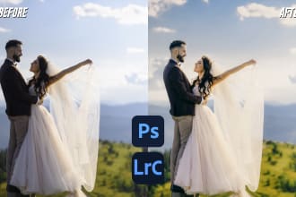 do wedding photo editing in photoshop, camera raw, lightroom
