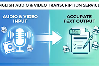 transcribe english audio and video files