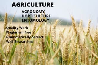 write articles or blogs on agriculture and gardening