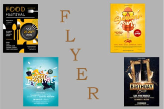 design party, sports, festival and property flyer