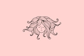 design unique hand drawn and creative feminine logo