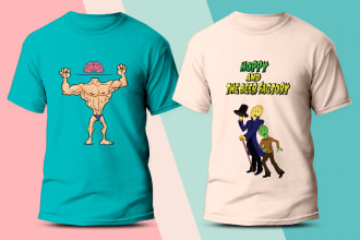 do custom t shirt design with cartoon style for merchandise
