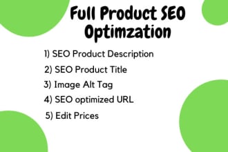 write SEO shopify product descriptions and titles