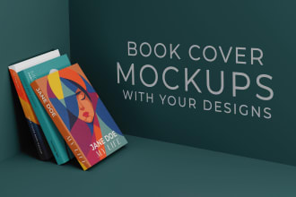 put your book cover image to 3d mockup layout design