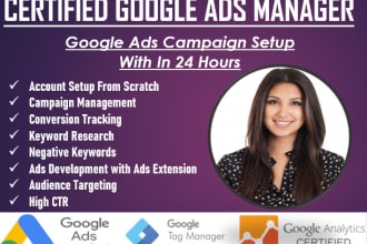 setup and manage google search ads adwords PPC campaign with conversion tracking