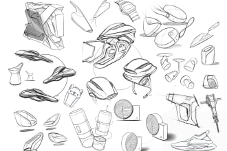 do industrial and product design concept sketches