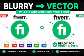 fix and vectorize your blurry or pixelated logo
