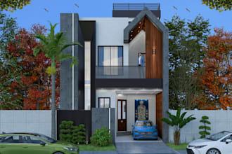 present your architectural 2d, 3d exterior design in reality