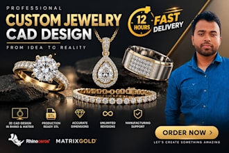 design engagement ring and wedding band cad for jewelry production