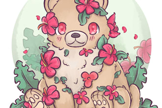 create super cute chibi kawaii animal for you