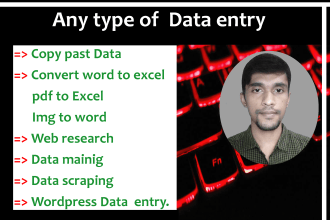 be your  smart virtual assistant for any type of data entry