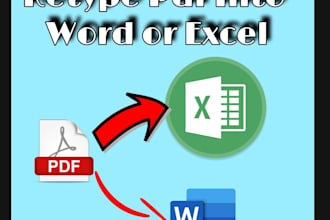 rewrite pdf into world or excel for you