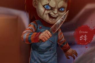 draw horror illustration for your book, horror story, youtube, comic, or tiktok