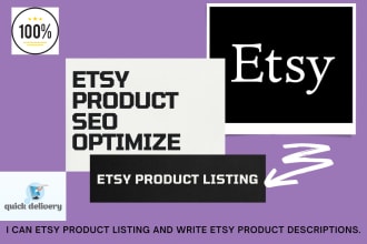 set up an etsy shop and products listing with SEO