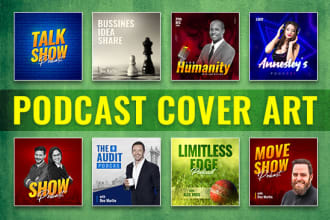 do creative podcast cover art and podcast cover logo design