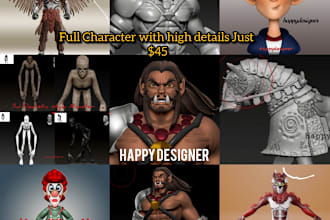 design mascot, caricature style 3d cartoon character logo in 24 hours