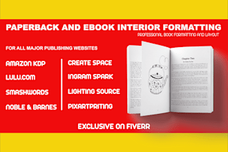 do manuscript and kindle ebook interior formatting or create space formatting