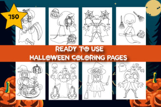send you a unique halloween coloring page for amazon kdp