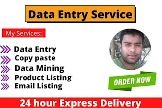 data entry, copy paste and email listing job