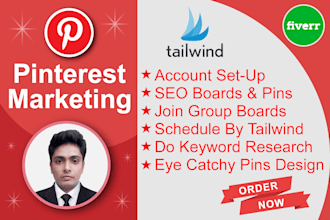 create 850 pins and 85 boards as a pinterest marketing manager