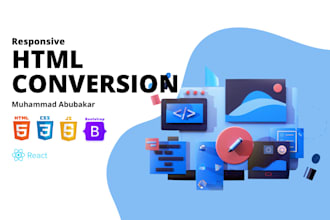 convert psd to html, xd to html, figma to html css bootstrap
