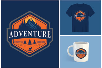 design outdoor adventures camping hiking traveling logo