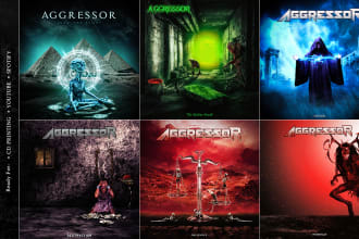 design album cover art for rock and metal music