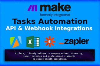 automate tasks using make, zapier, apify or parabola