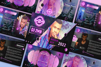 design celebrity, influencer, artist press kit, media kit, epk, flyer, onesheet