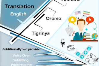 provide translation and voice over services in amharic, tigrinya and oromo