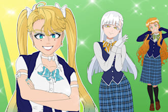 create cute cartoon illustrations, anime art, nfts