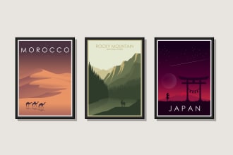 design an amazing minimalist travel poster