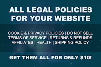 give you cookies, privacy, and other policy pages for your website