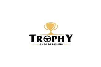 design a trophy logo for a car detailing business