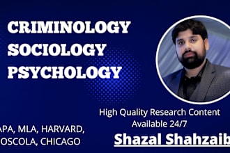 write on sociology,criminology and psychology