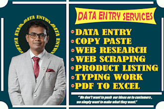 do data entry, copy paste, PDF to excel, data scraping