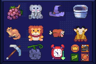 create professional pixel art assets, icons, and props for games