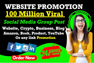 promote and advertise website, amazon, book, apps, crypto coin, product link