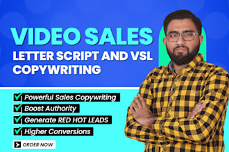 create video sales letter script and vsl copywriting