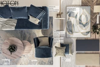design a mood board for your space with 2d plan