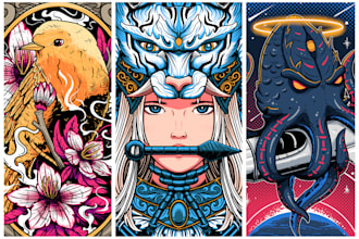 draw awesome illustration for your brand etc