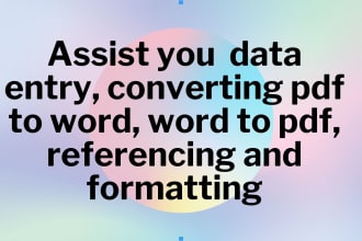 do data entry into excel and convert pdf to word