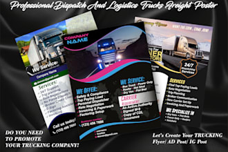design awesome truck freight logistics dispatching flyer
