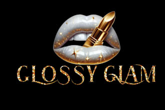 do eyelashes,glitter feminine,lipgloss,salon,cosmetics logo