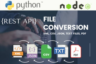 convert csv, xml, json, text files from one format to another